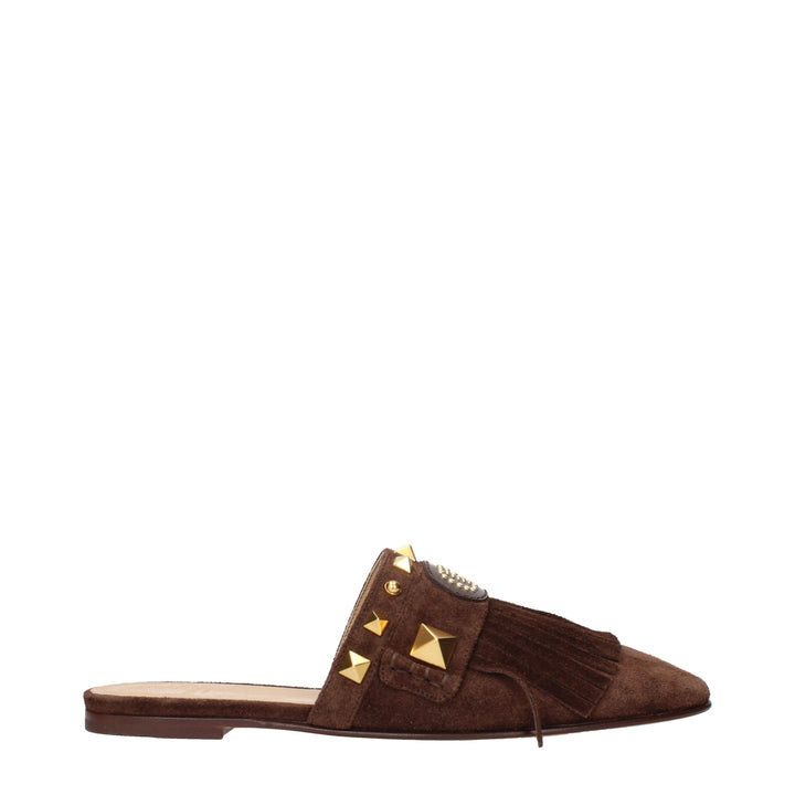 Brown Leather Slippers Sandals