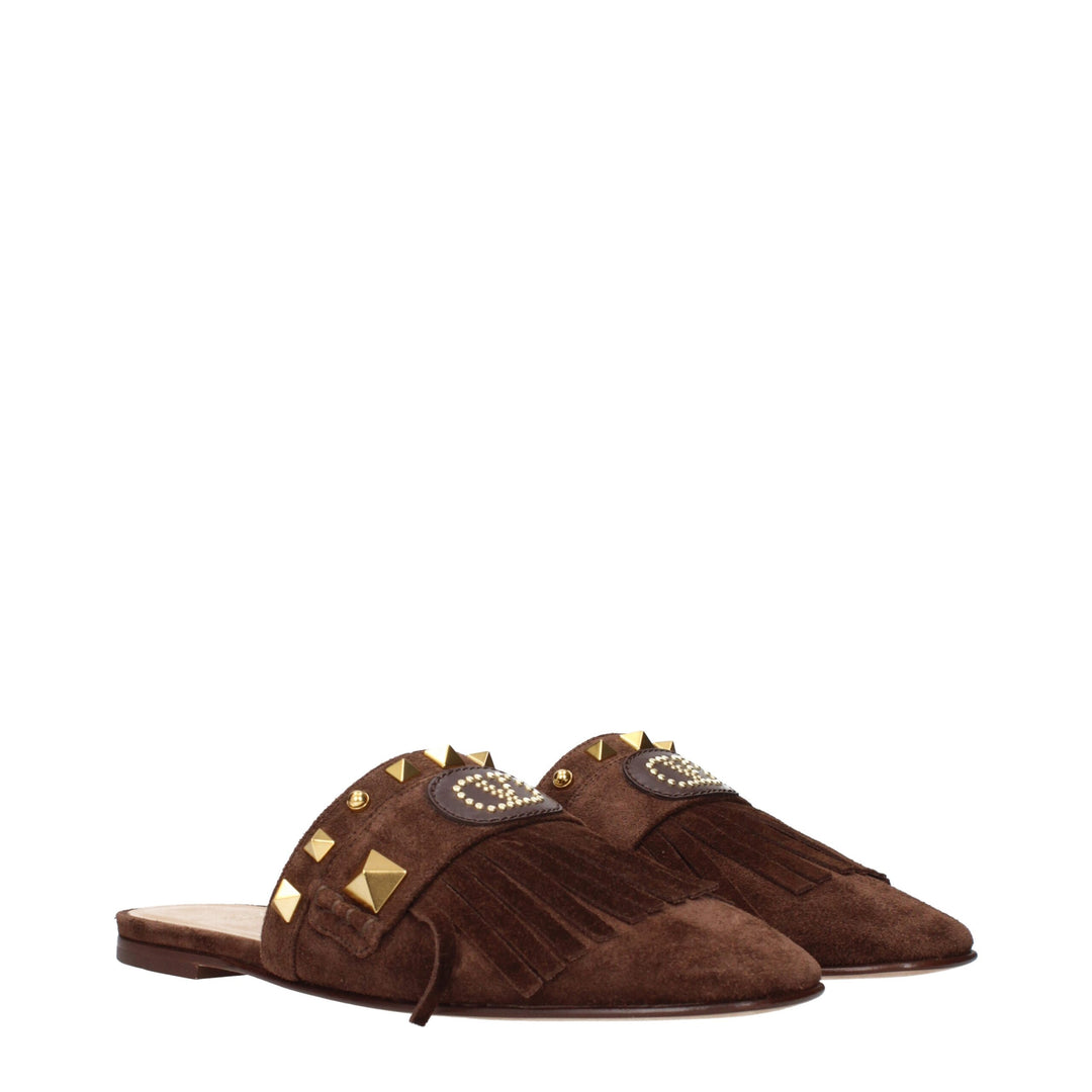 Brown Leather Slippers Sandals