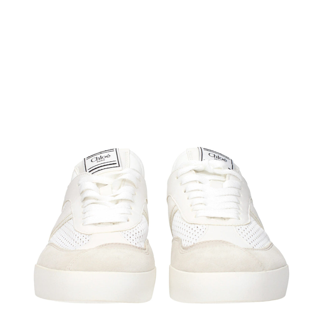 White Fabric Low Tops