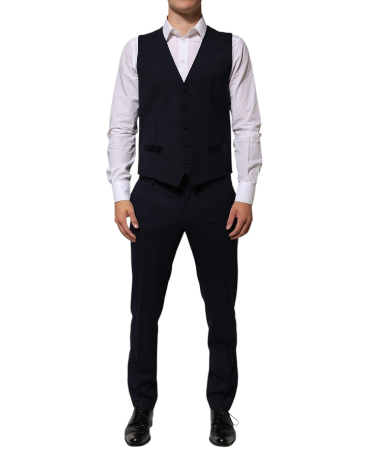 Black Wool 3 Piece Slim Fit Formal Men Suit