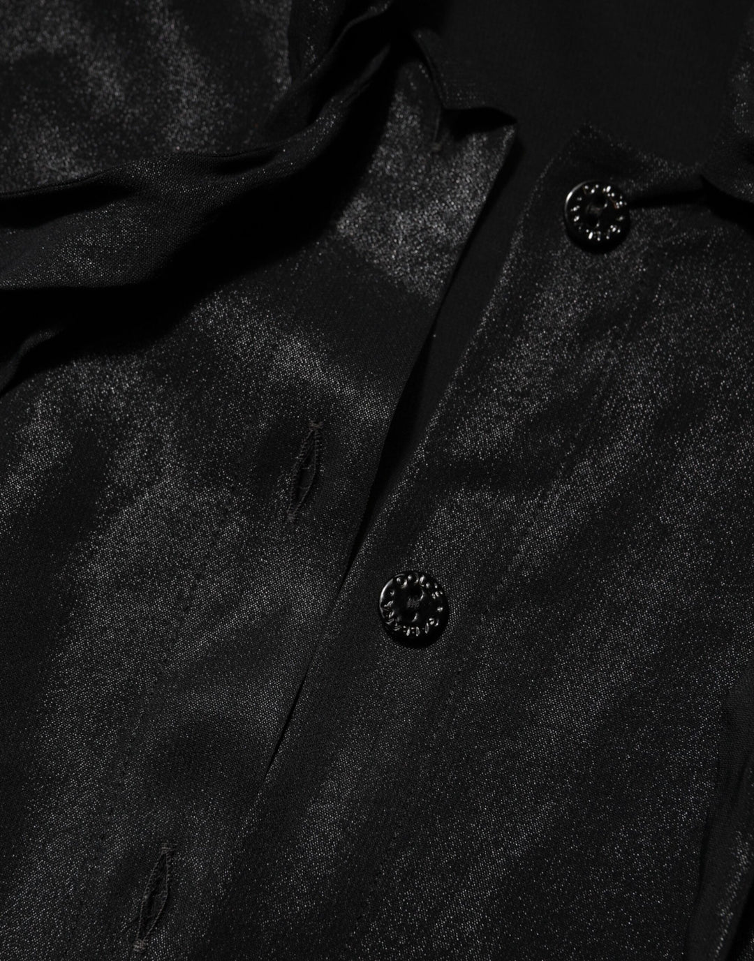 Black Viscose Long Sleeve Tie Neck Blouse Top