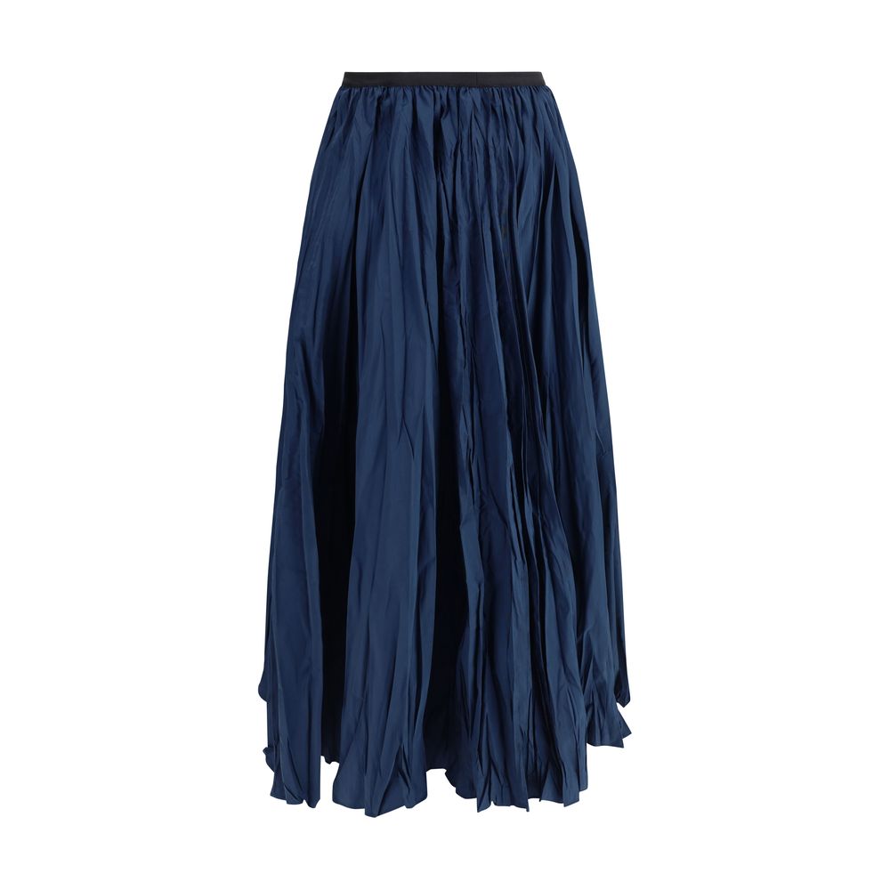 Crinkle-effect design pleated midi Skirt