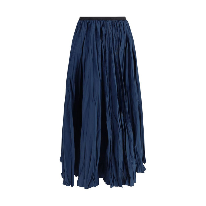 Crinkle-effect design pleated midi Skirt