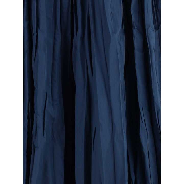 Crinkle-effect design pleated midi Skirt