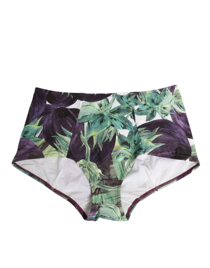 Eggplant Print High-Waist Briefs Underwear