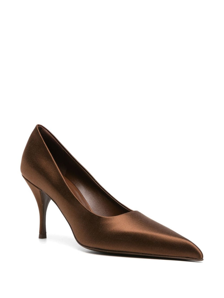 pointed-toe satin pumps-1