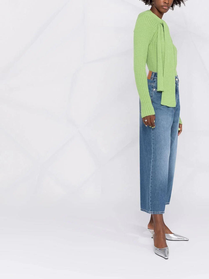 MSGM ribbed-knit knot-detail top-3