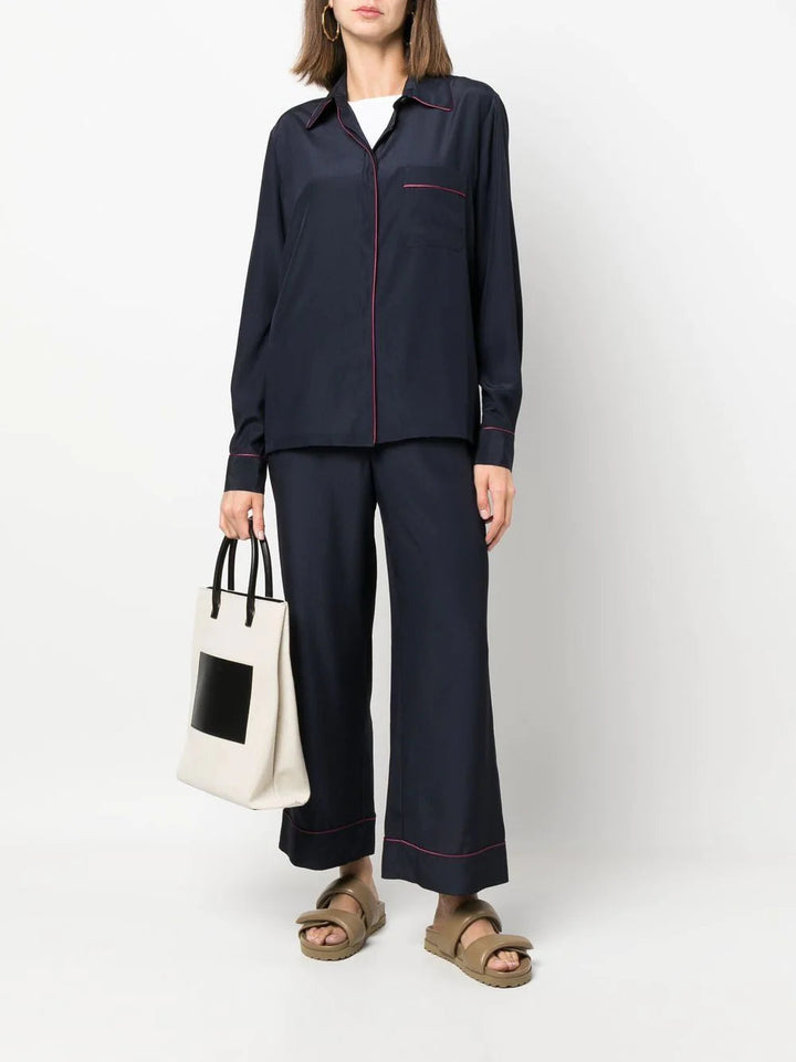 PAROSH straight-leg cropped trousers-1