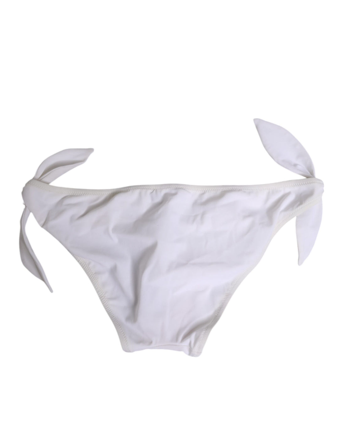 White Side Tie Logo Bikini Bottom Underwear