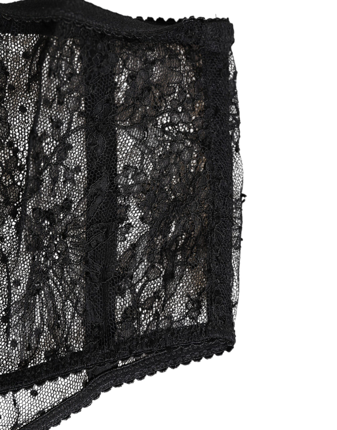 Black Lace Polka Dot Mesh High Waist Underwear