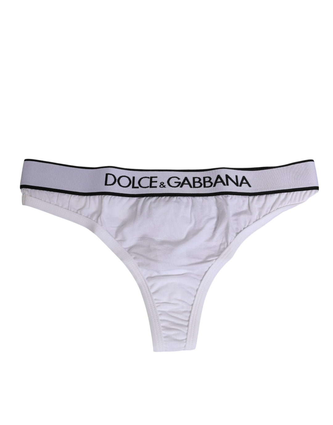 White Logo Waistband Modal Cotton Thong  Underwear