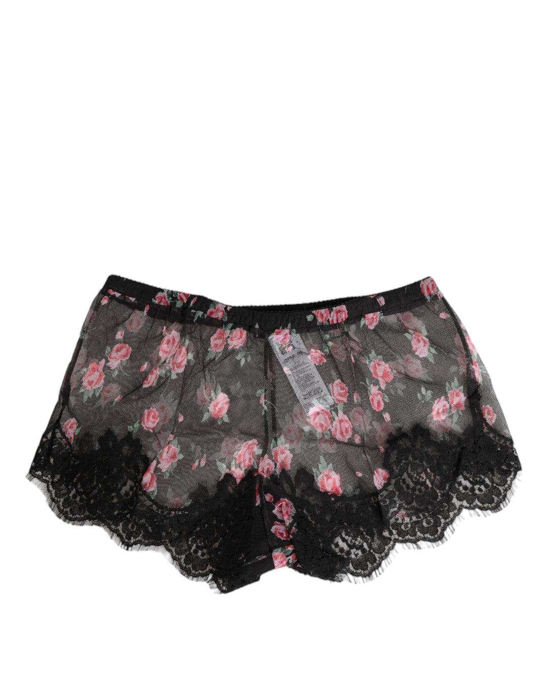 Black Pink Floral Lace Mesh Lingeri Underwear