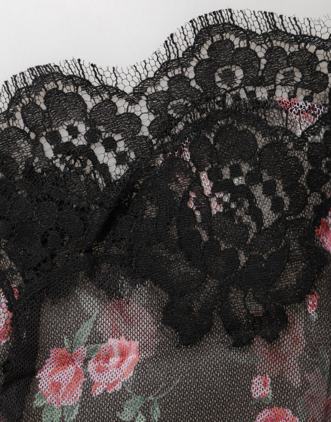 Black Pink Floral Lace Mesh Lingeri Underwear