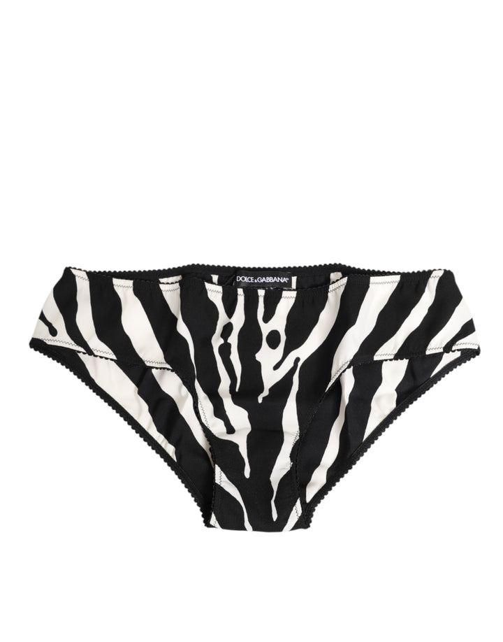Black White Zebra Print Slip Briefs Underwear