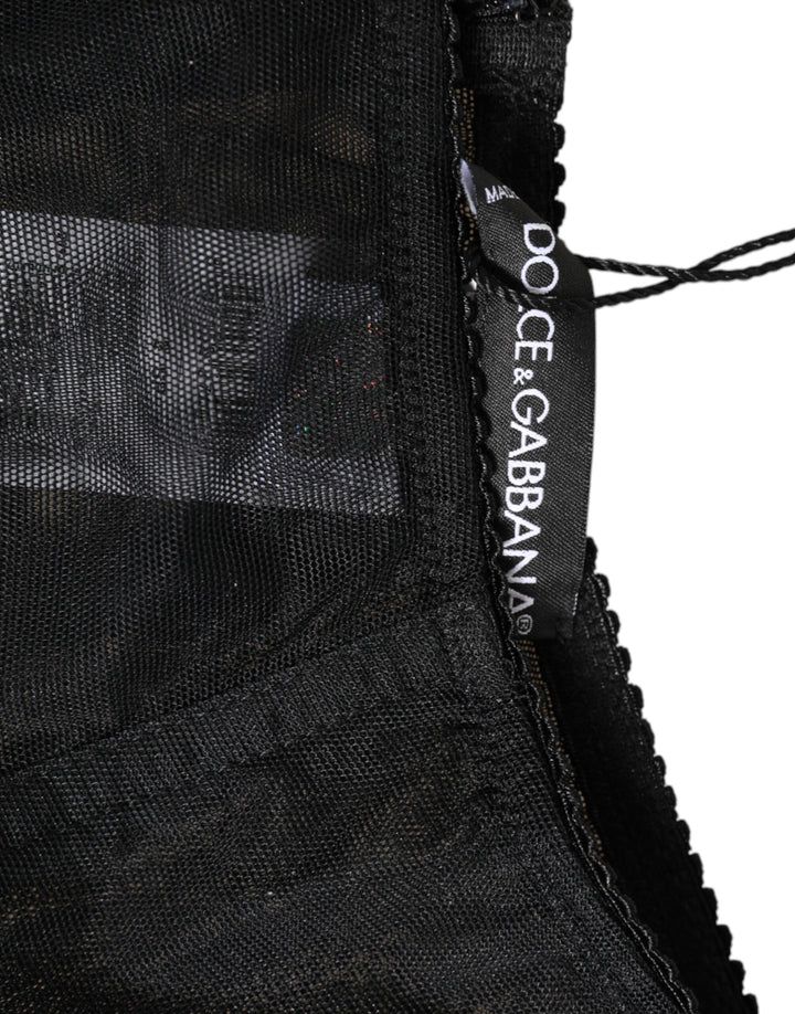 Black High Waist Mesh Sheer Shapewear Underwear