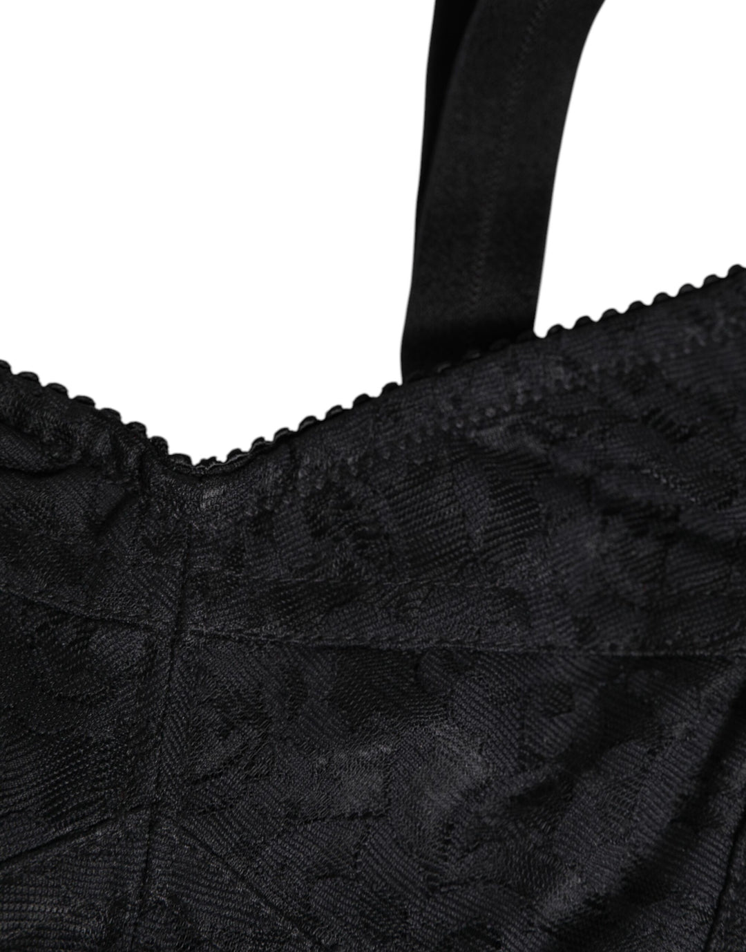 Dolce & Gabbana Black Stretch Nylon Bustier Bra Underwear