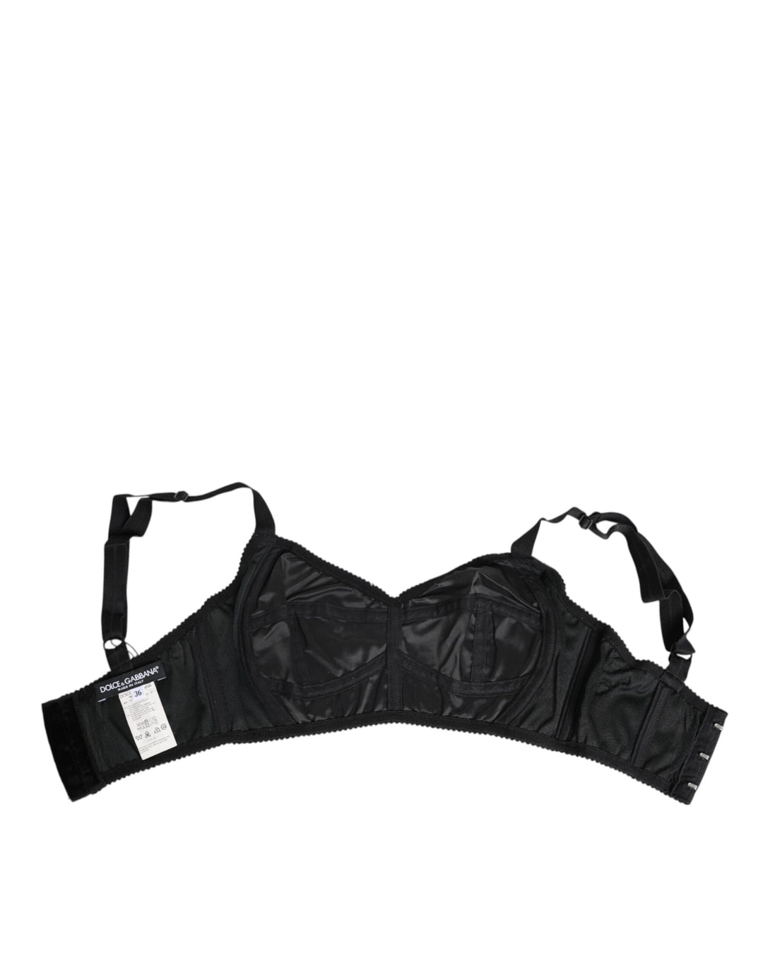 Dolce & Gabbana Black Stretch Nylon Bustier Bra Underwear