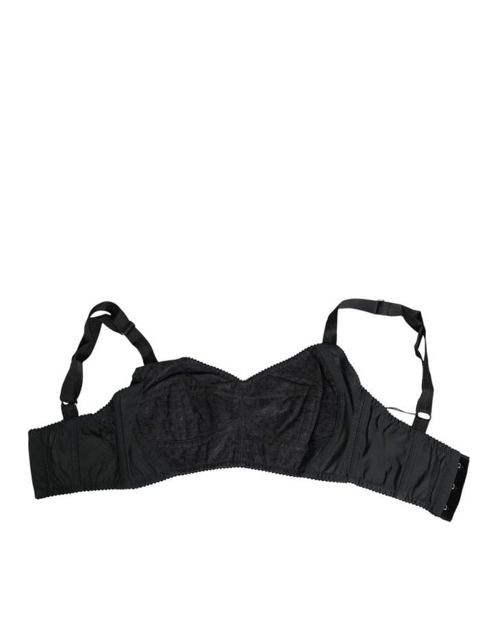 Dolce & Gabbana Black Stretch Nylon Bustier Bra Underwear