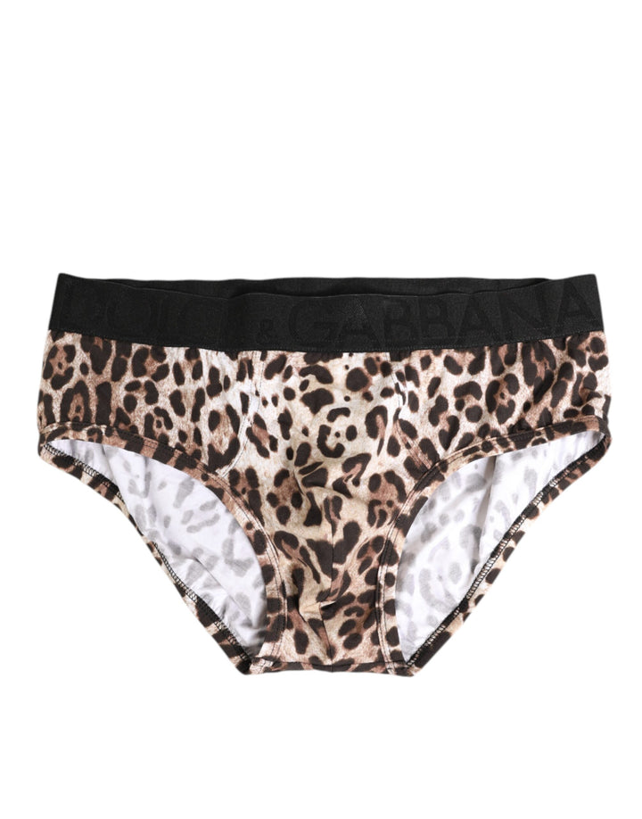 Leopard Print Black Waistband Cotton Underwear