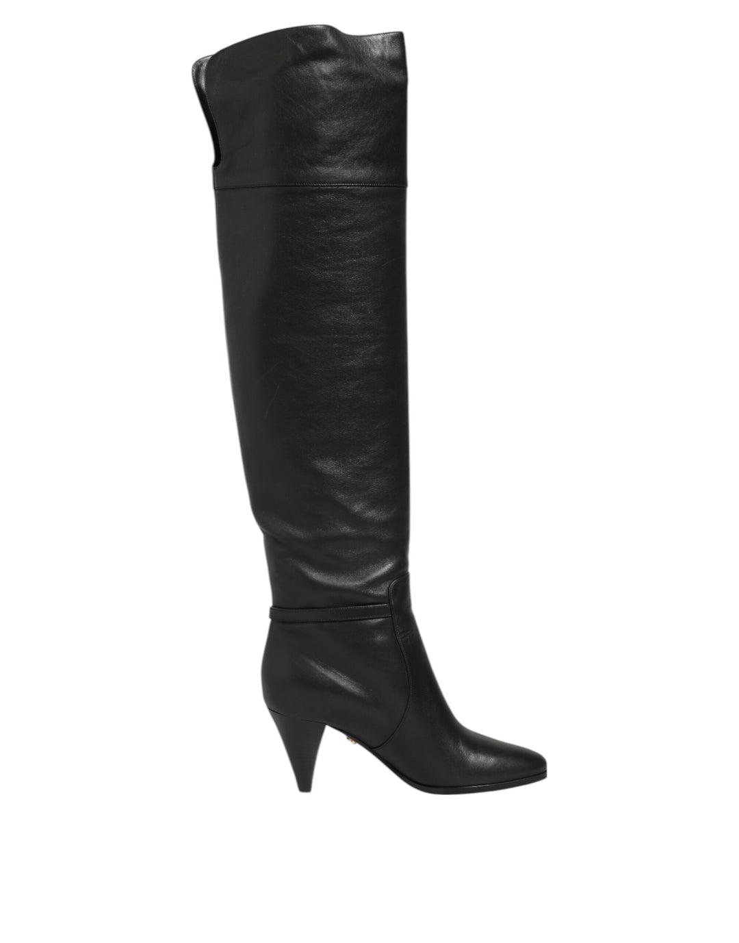 Black Leather Over-The-Knee DG Boots  Shoes