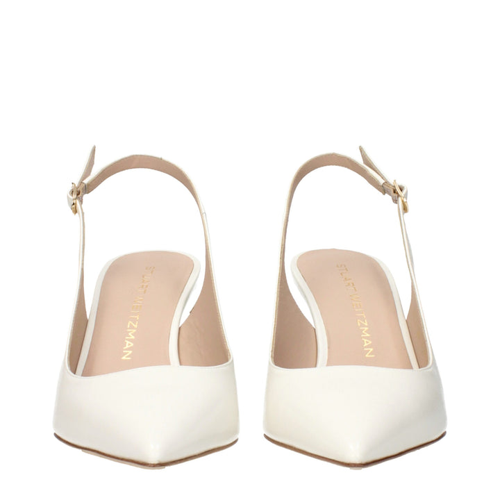 Beige Leather High Heel Pumps