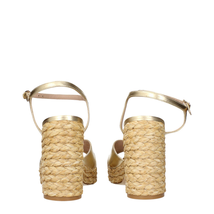 Gold Leather Platforms