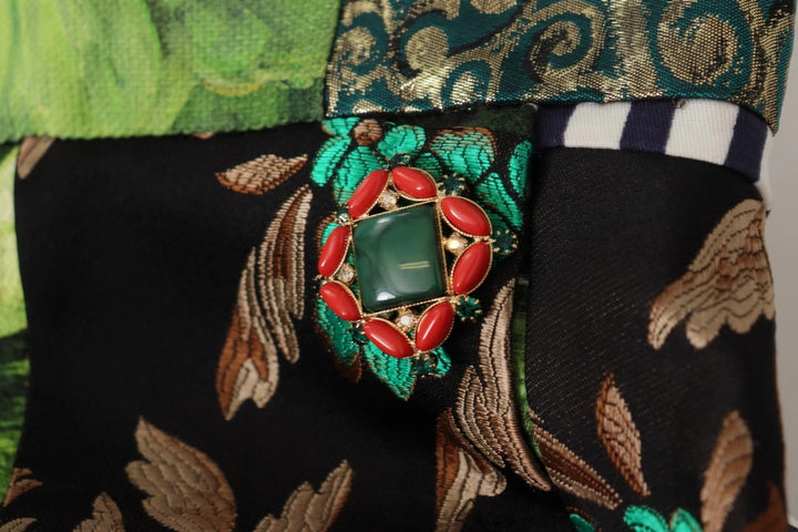 Multicolor Patchwork A-line Polyester Skirt