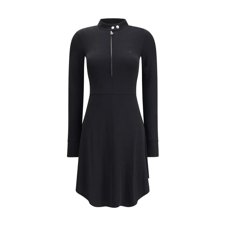 BIKER CREPE JERSEY ZIPPED DRESS