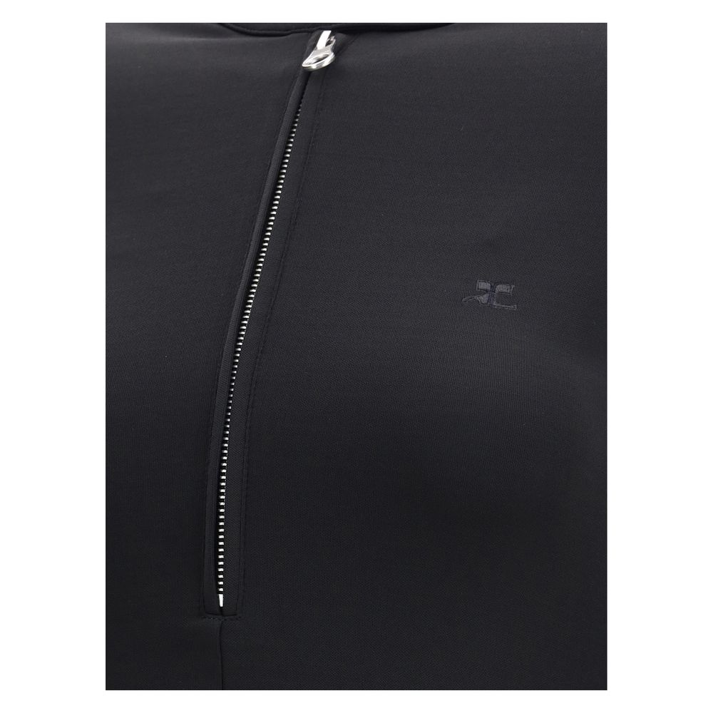 BIKER CREPE JERSEY ZIPPED DRESS