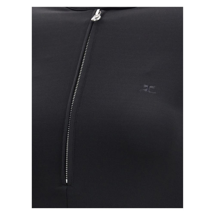 BIKER CREPE JERSEY ZIPPED DRESS