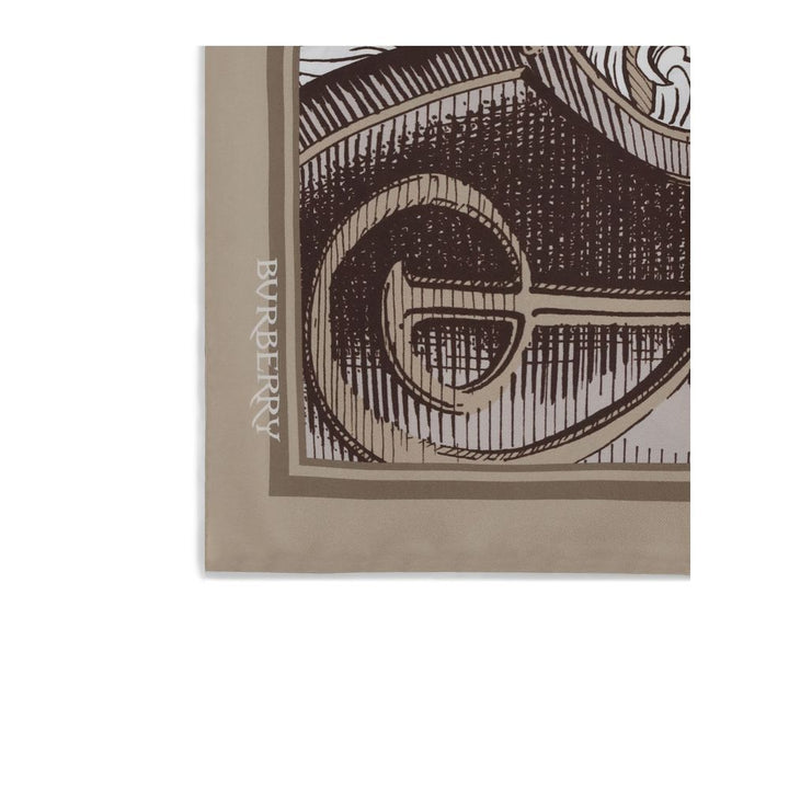 Knight Engraving print silk Scarf