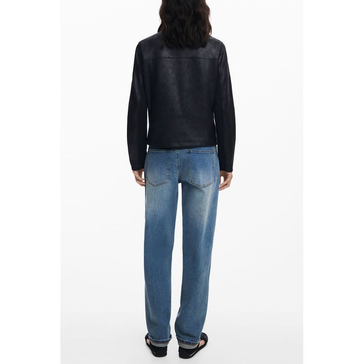 Black Polyester Jackets & Coat