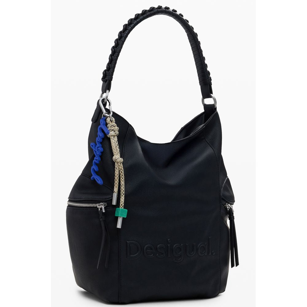 Black Polyethylene Women Backpack