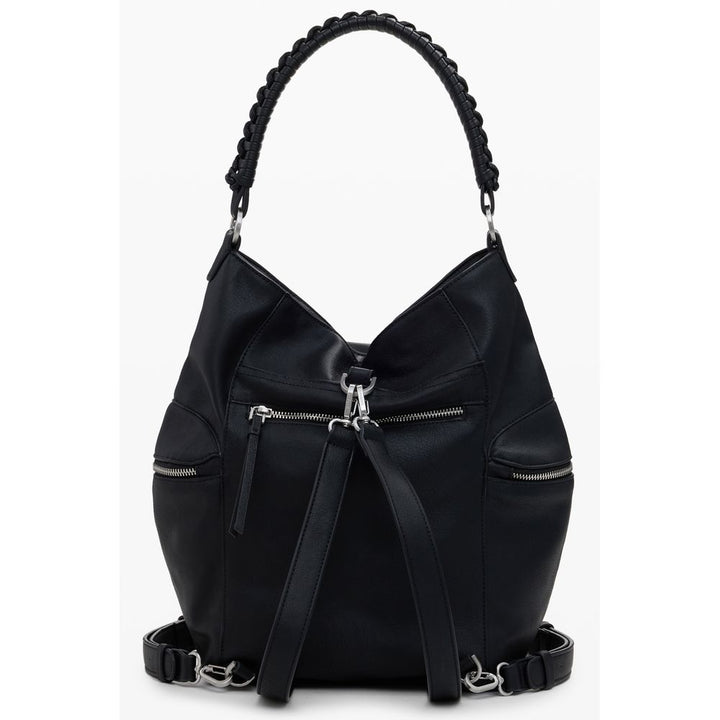 Black Polyethylene Women Backpack