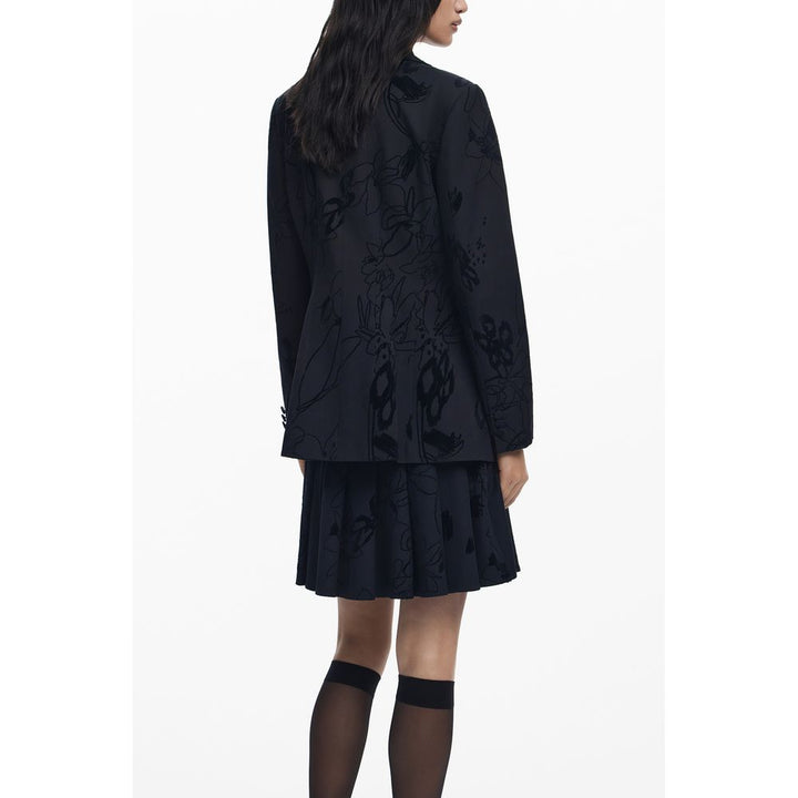 Black Polyester Jackets & Coat