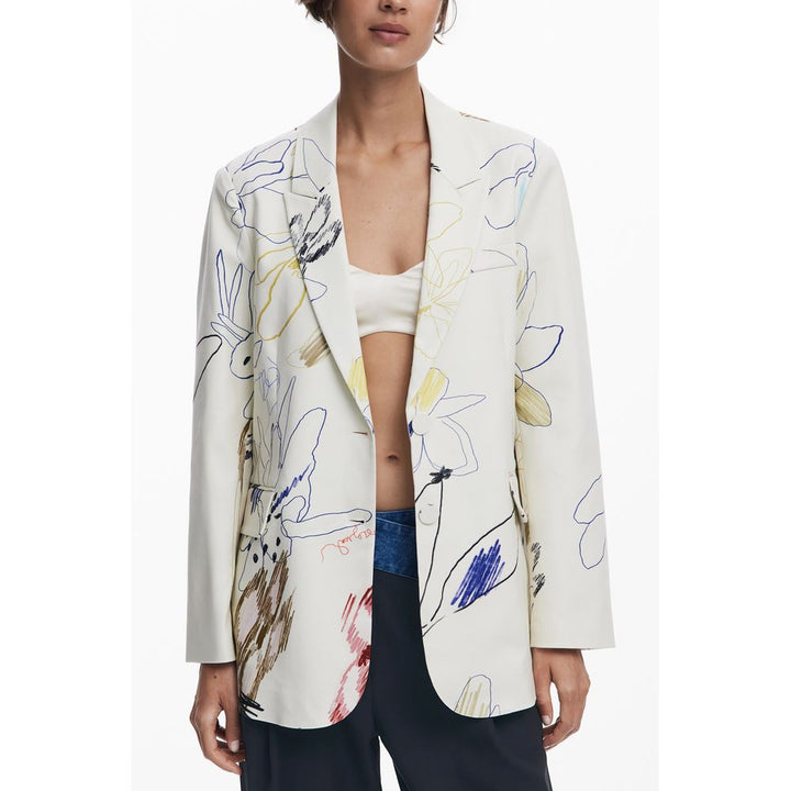 White Polyester Jackets & Coat
