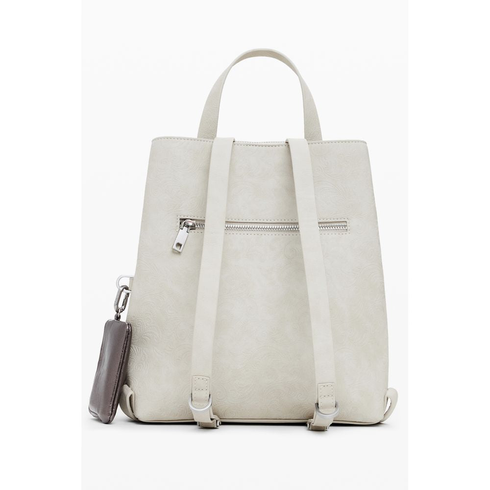 Beige Polyethylene Backpack