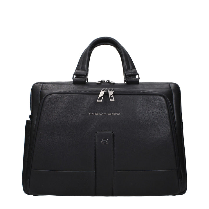 Black Leather Business And Laptop Bags