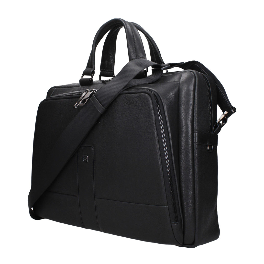 Black Leather Business And Laptop Bags