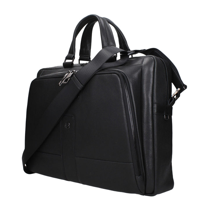 Black Leather Business And Laptop Bags