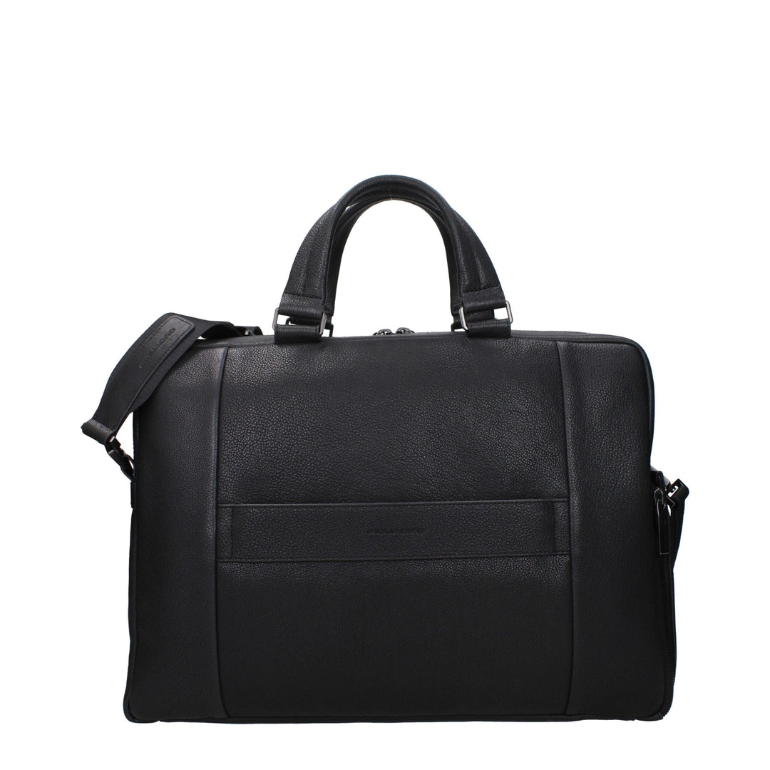 Black Leather Business And Laptop Bags