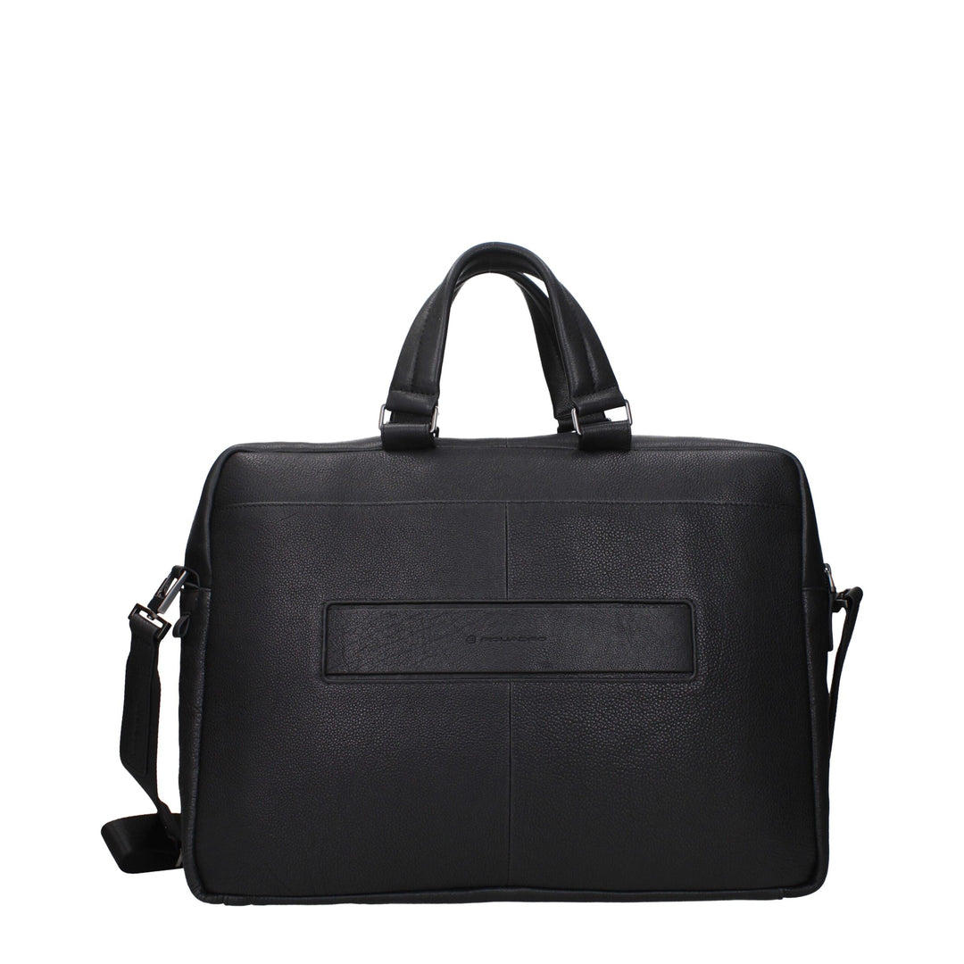 Black Leather Business And Laptop Bags