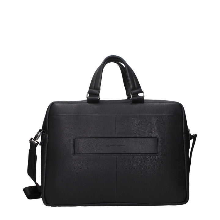 Black Leather Business And Laptop Bags