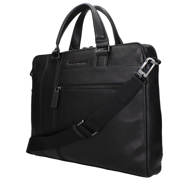 Black Leather Business And Laptop Bags