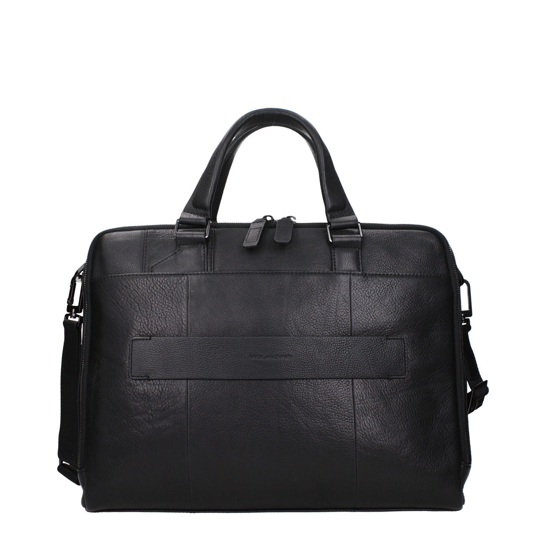 Black Leather Business And Laptop Bags