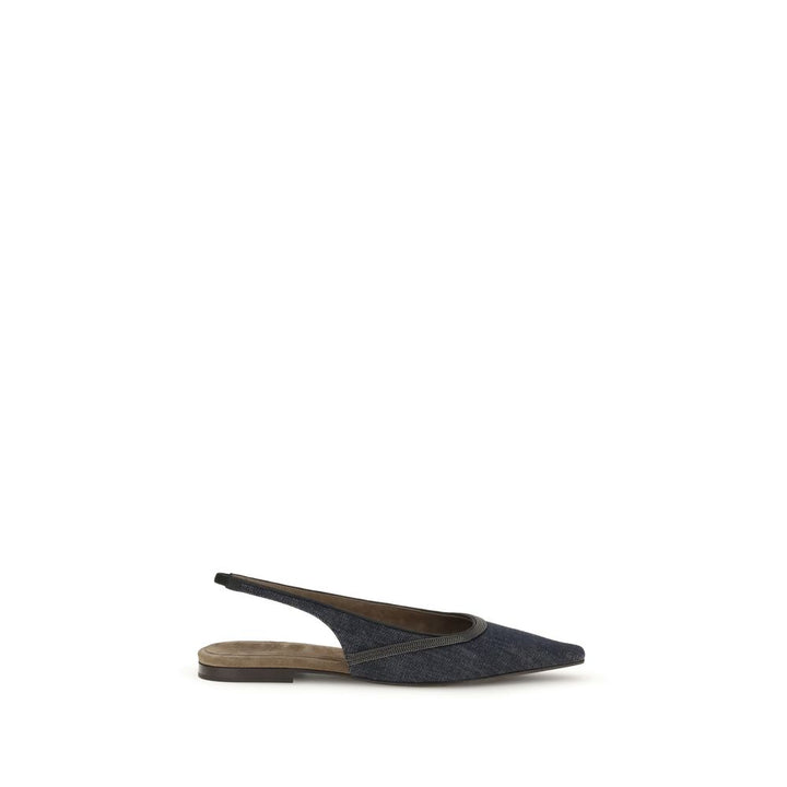 Denim slingback Ballerinas