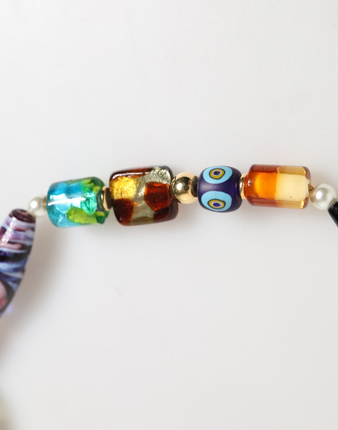 Multicolor Murano Glass Beads Brass Women Jewelry Necklace