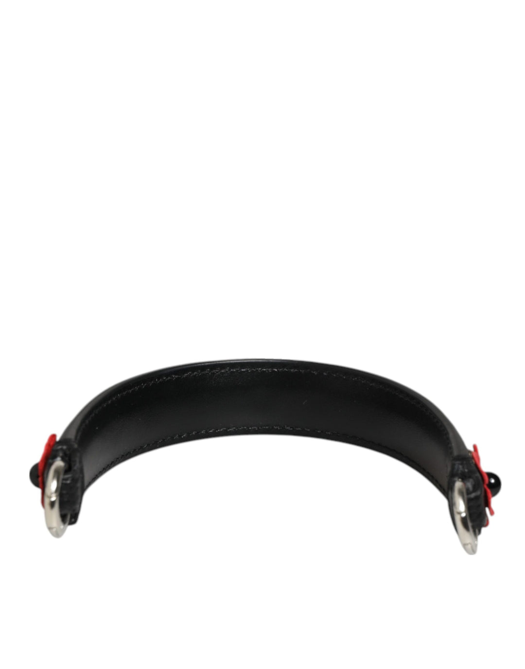 Black Embellished Leather Bag Handle Women Shoulder Strap