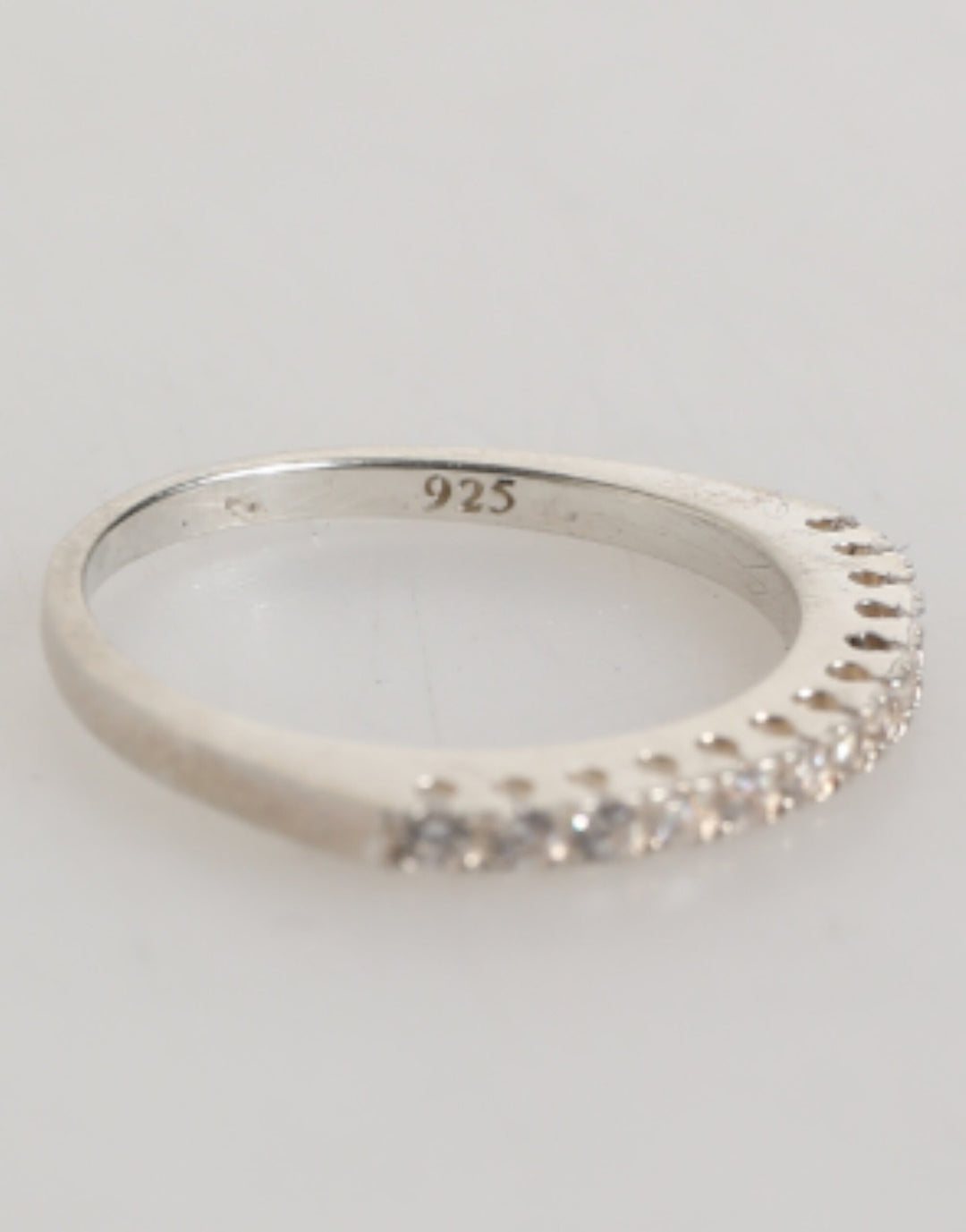 Nialaya Sterling Silver 925 Band Pave CZ Crystal Eternity Ring