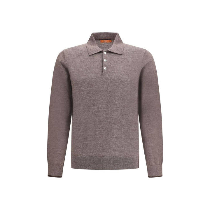 Knitted Long Sleeved Polo Shirt